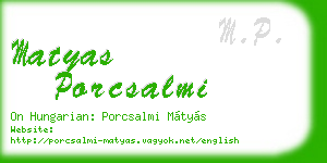 matyas porcsalmi business card
